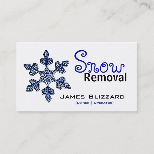 Blue Snowflake Snow Removal Service-Visitekaartjes Visitekaartje (Voorkant)