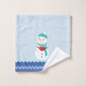 Blue Snowflake Snowmen Kerstbadhanddoeken Bad Handdoek (Wasdoekje)