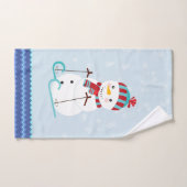 Blue Snowflake Snowmen Kerstbadhanddoeken Bad Handdoek (Handdoek)