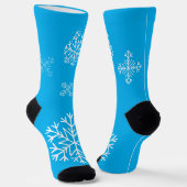 Blue snowflake socks sokken (Gebogen)
