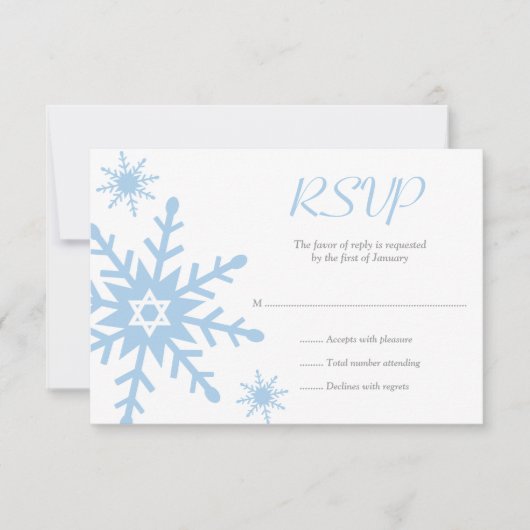 Blue Snowflake Star van David Bat Mitzvah RSVP (Voorkant)
