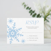 Blue Snowflake Star van David Bat Mitzvah RSVP (Staand voorkant)