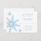 Blue Snowflake Star van David Bat Mitzvah RSVP (Voorkant / Achterkant)
