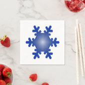 Blue Snowflake Starburst op White Servet (Insitu)
