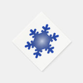 Blue Snowflake Starburst op White Servet (Hoek)