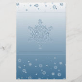 Blue Snowflake Stationery Briefpapier (Voorkant)