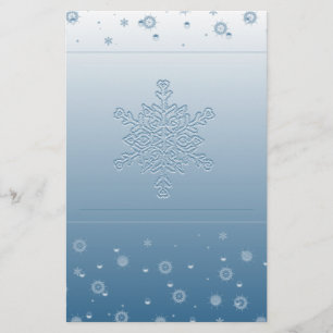 Blue Snowflake Stationery Briefpapier