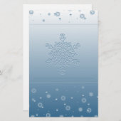 Blue Snowflake Stationery Briefpapier (Voorkant / Achterkant)