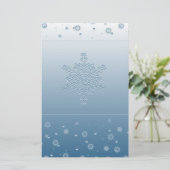 Blue Snowflake Stationery Briefpapier (Staand voorkant)