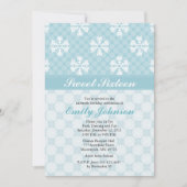 Blue Snowflake Sweet Sixteen-uitnodigingen Kaart (Voorkant)