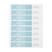 Blue Snowflake Swirls Holiday Adresetiketten (Vel)