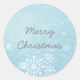 Blue Snowflake Swirls Holiday Stickers