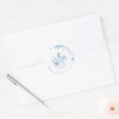 Blue Snowflake Thank You Round Stickers (Envelop)