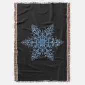 Blue Snowflake Throw Blanket Deken (Voorkant Verticaal)