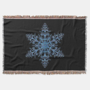 Blue Snowflake Throw Blanket Deken
