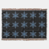 Blue Snowflake Throw Blanket Deken (Voorkant)