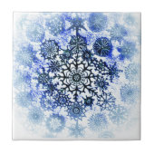 Blue Snowflake Tile Tegeltje (Voorkant)