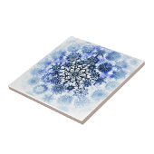 Blue Snowflake Tile Tegeltje (Zijkant)
