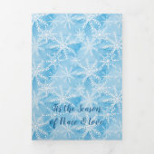 Blue Snowflake Two Photo Pas getrouwd Holiday Trif Drieluik Wenskaart (Cover)
