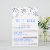 Blue Snowflake vindt het spel van het gastBaby sho Briefpapier (Staand voorkant)