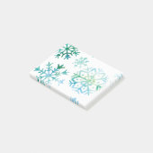 Blue Snowflake Waterverf Art Post-it® Notes (Schuin)