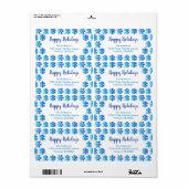 Blue Snowflake Waterverf Winterkunst Etiket (Full Sheet)