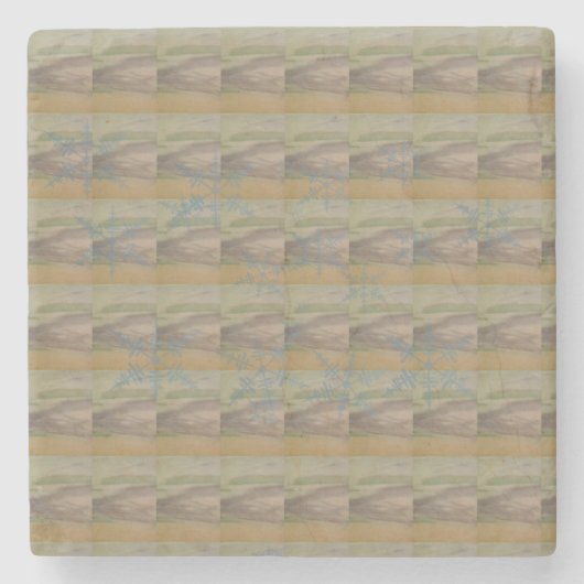 Blue snowflake waves on the Seashore Stenen Onderzetter (Voorkant)