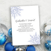 Blue Snowflake White Winter Wedding Save the Date Kaart