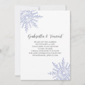 Blue Snowflake White Winter Wedding Save the Date Kaart (Voorkant)