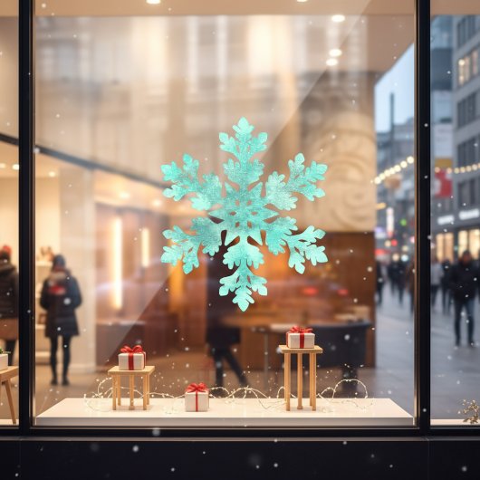Blue Snowflake Window Cling Raamsticker