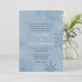 Blue Snowflake Winter 5x7 Weddenschap Kaart (Staand voorkant)