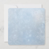 Blue Snowflake Winter Baby shower Invitation Kaart (Achterkant)