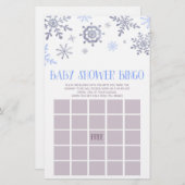 Blue Snowflake Winter Bingo Baby shower Briefpapier (Voorkant / Achterkant)