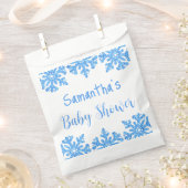 Blue Snowflake Winter Boy Baby shower Bedankzakje (Geknipt)
