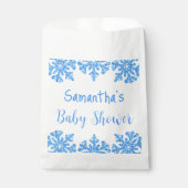 Blue Snowflake Winter Boy Baby shower Bedankzakje (Voorkant)