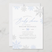 Blue Snowflake Winter Boy Baby shower Kaart (Voorkant)