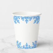 Blue Snowflake Winter Boy Baby shower Papieren Bekers (Achterkant)