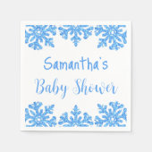 Blue Snowflake Winter Boy Baby shower Servet (Voorkant)