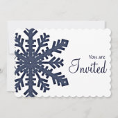 Blue Snowflake Winter Dinner Party Uitnodiging 1 (Voorkant)