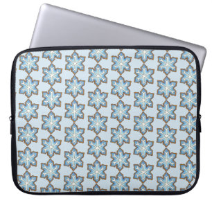 Blue Snowflake Winter Holiday Hanukkah Kerstmis Laptop Sleeve