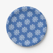 Blue Snowflake Winter Pattern Christmas Holiday  Papieren Bordje (Voorkant)