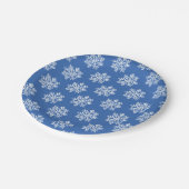 Blue Snowflake Winter Pattern Christmas Holiday  Papieren Bordje (Gekanteld)