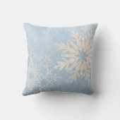 Blue Snowflake Winter Sierkussen (Achterkant)