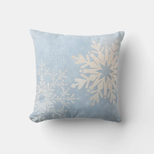 Blue Snowflake Winter Sierkussen