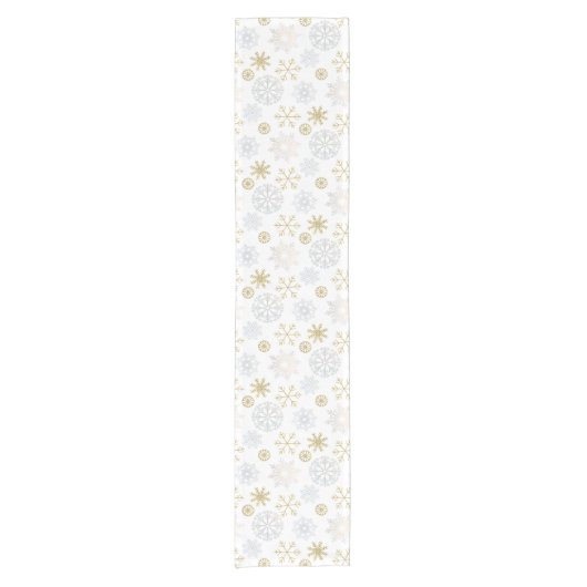 Blue Snowflake Winter Table Runner Korte Tafelloper (Voorkant)