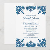 Blue Snowflake Winter Vrijgezellenfeest Kaart (Voorkant / Achterkant)