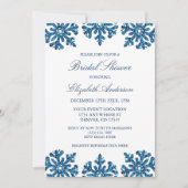 Blue Snowflake Winter Vrijgezellenfeest Kaart (Voorkant)