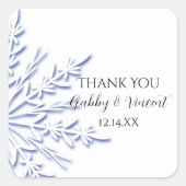 Blue Snowflake Winter Weddenschap Vierkante Sticker (Voorkant)