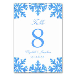Blue Snowflake Winter Wedding Kaart