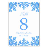Blue Snowflake Winter Wedding Kaart (Achterkant)